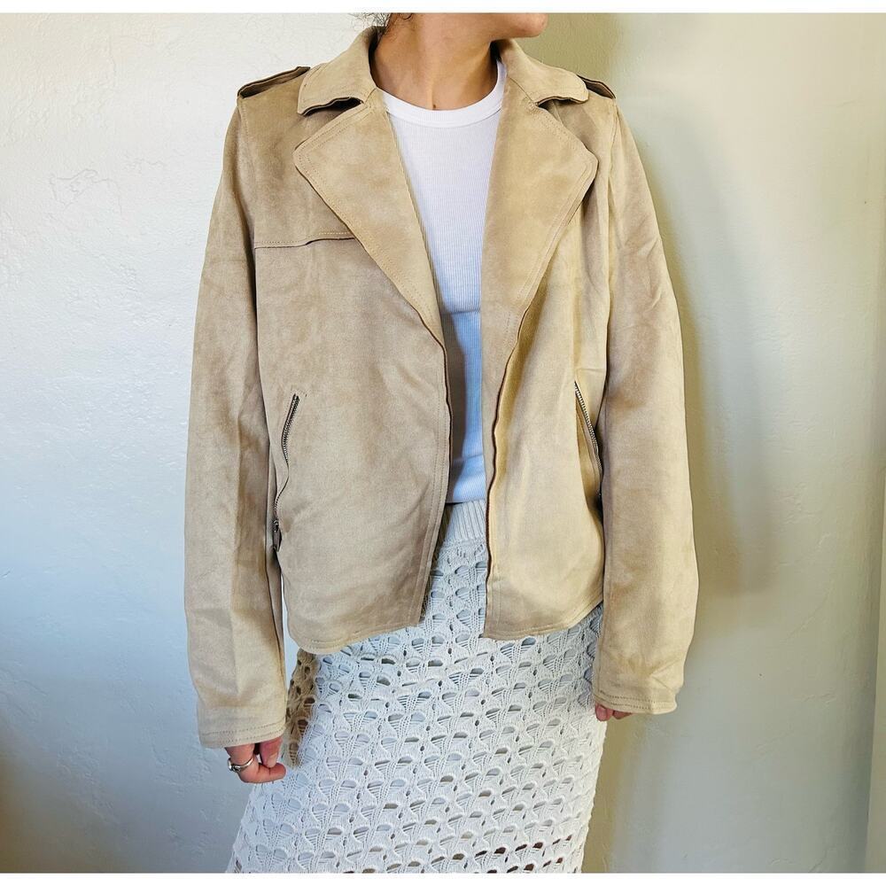 Philosophy suede tan motto jacket